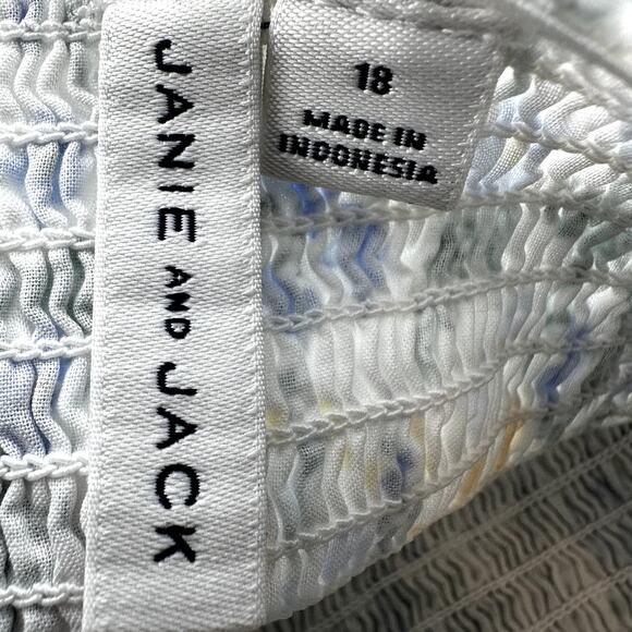 Janie and Jack The Emily Floral Smocked Sundress Knee Length Teal Floral 18 NWOT - Picture 4 of 7